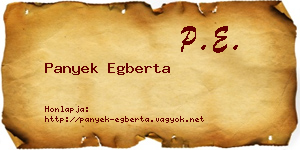 Panyek Egberta névjegykártya